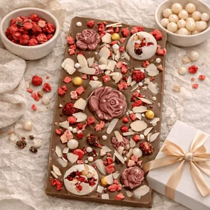 Молочный шоколад с розами