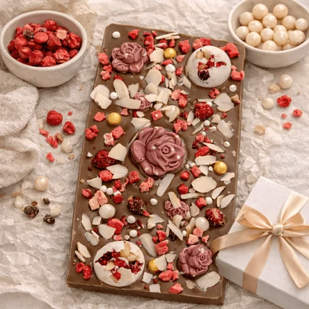 Молочный шоколад с розами