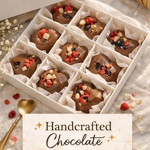 Шоколадные конфеты из молочного шоколада ручной работы